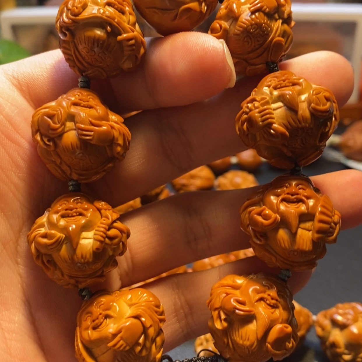 【闪购商品】橄榄核手串/手链弎*爺苏工名家高货水晶核八宝财神