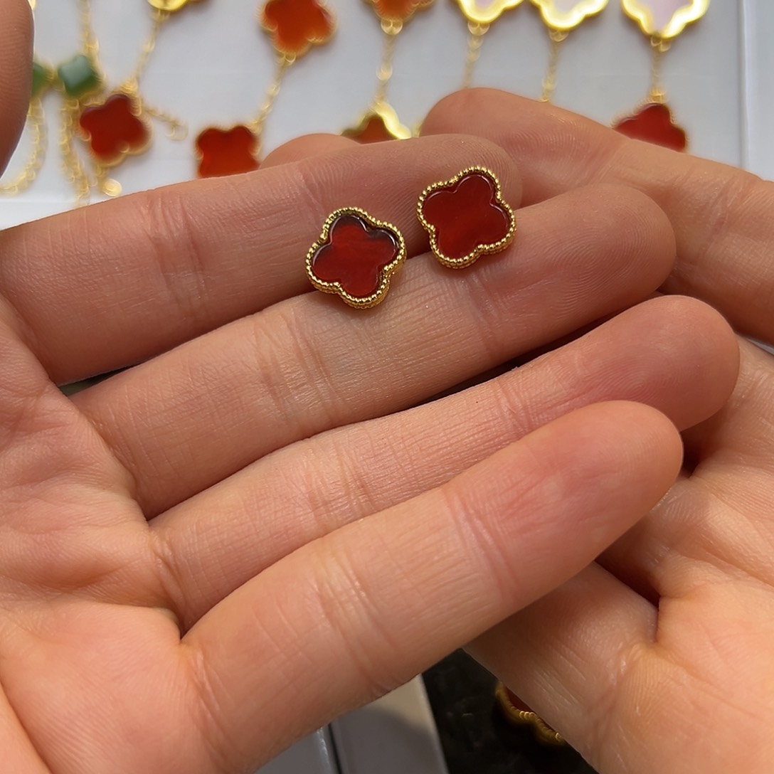 玛瑙/玉髓耳饰银S925镶嵌介****）