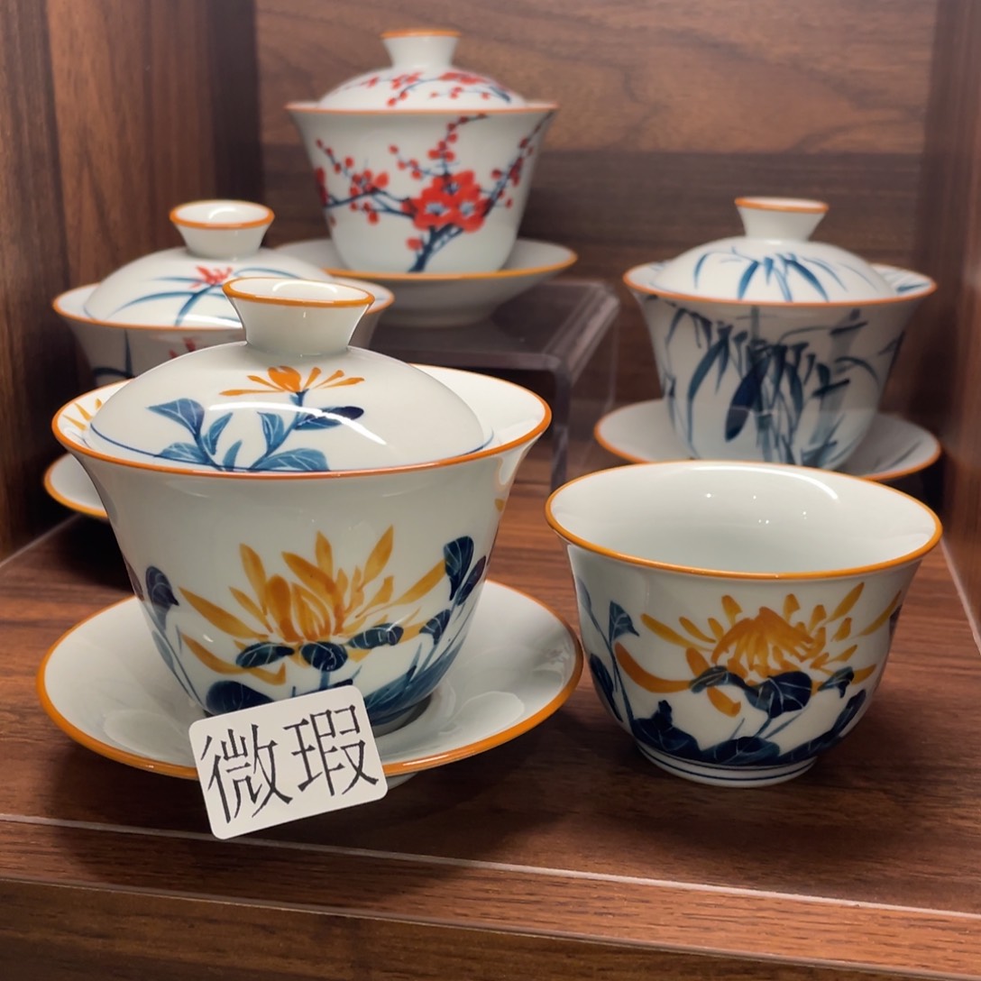 微瑕釉下彩纯手绘