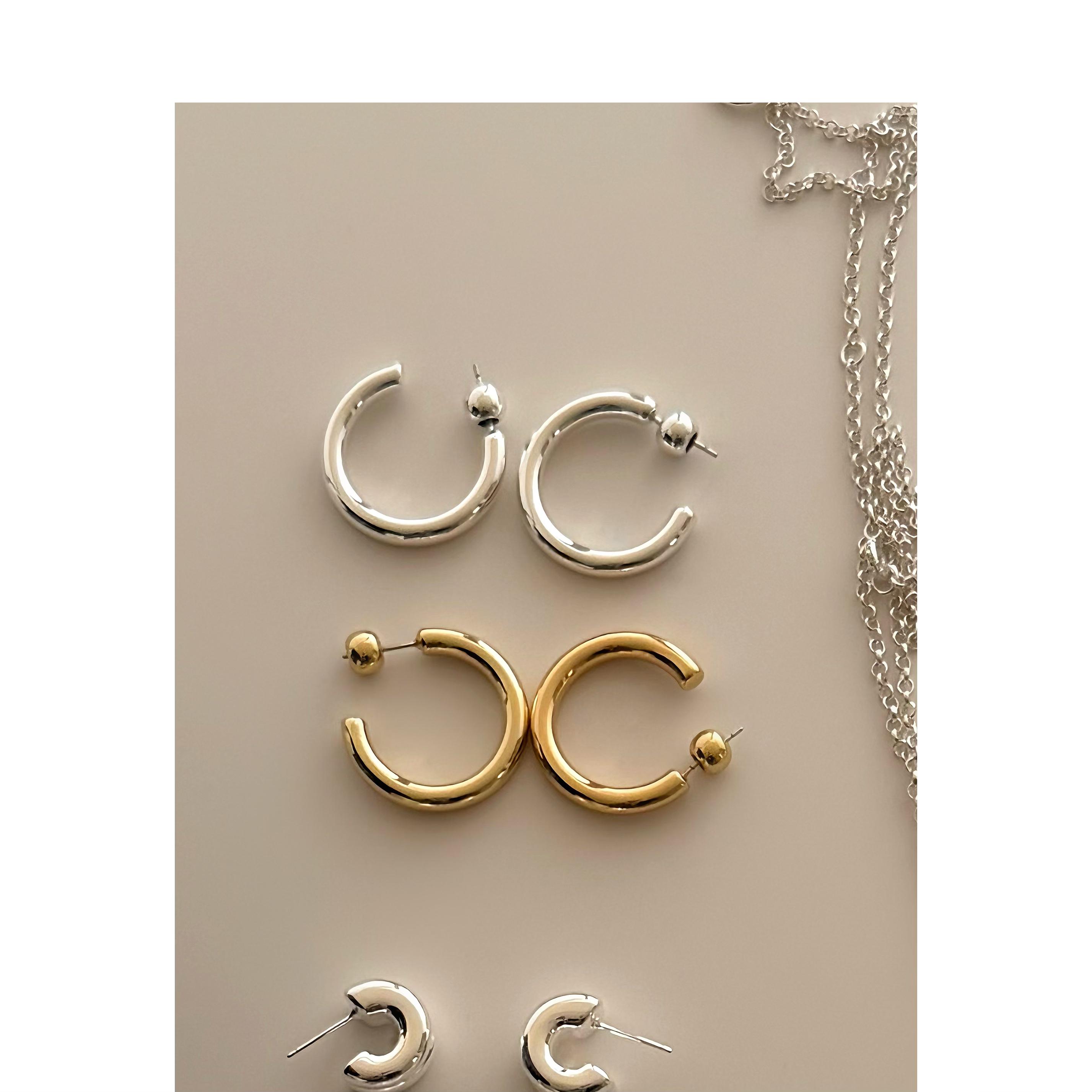 黄铜耳饰 【C圈 耳环】 复古经典 气质简约素圈 百搭个性 E041