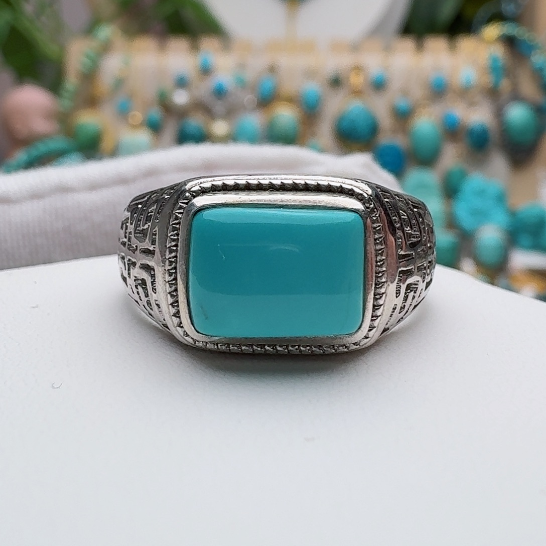 绿松石珠宝奇石银S925镶嵌