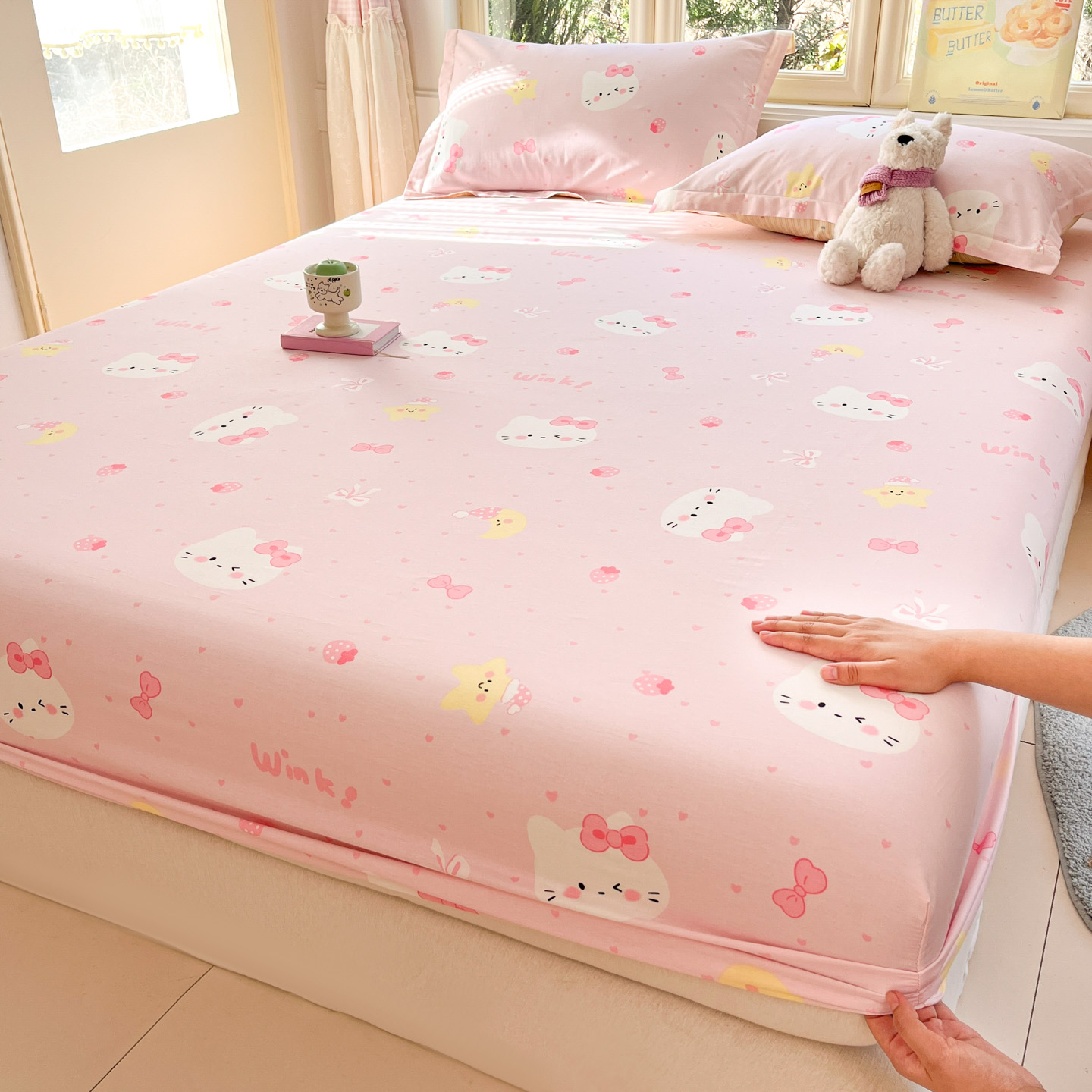 卡通全棉床笠可爱男孩女孩100%纯棉斜纹床罩床垫保护罩2026新款