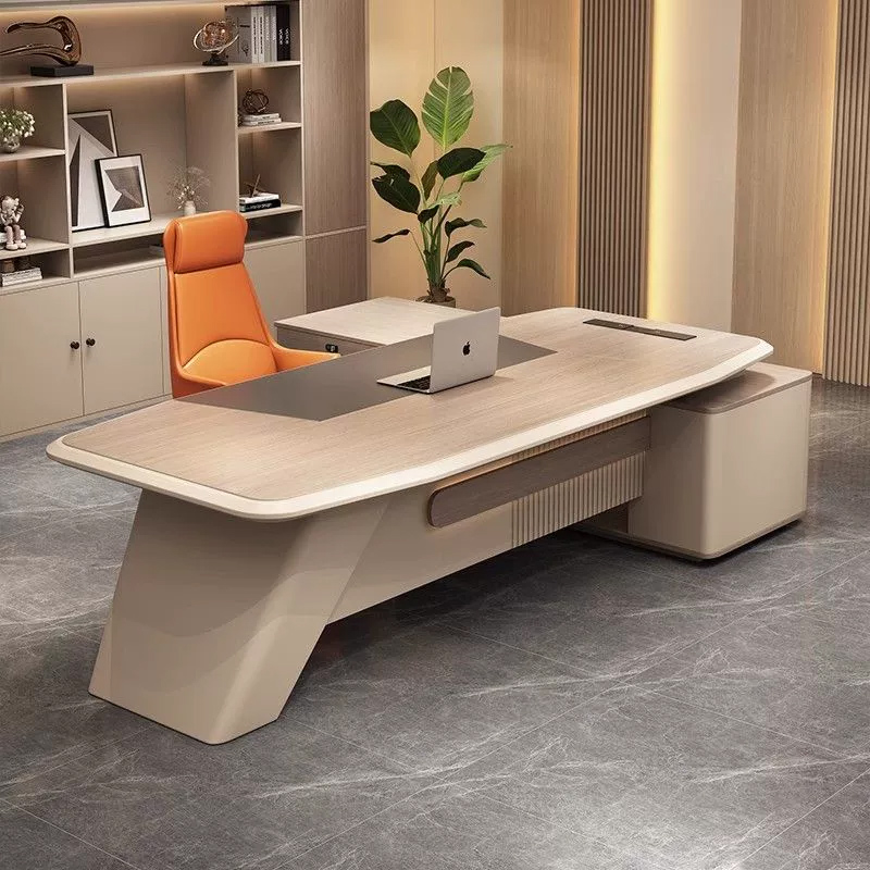 高端2025年新款老板桌轻奢现代董事长总裁桌烤漆班台办公桌椅全套