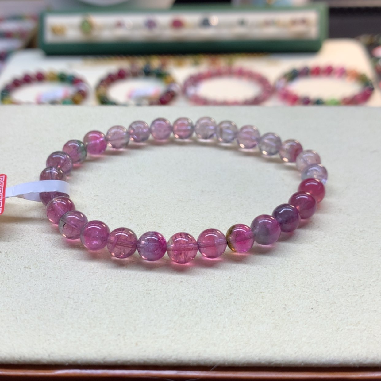 【闪购商品】碧玺手串未镶嵌紫碧渐变6.8mm