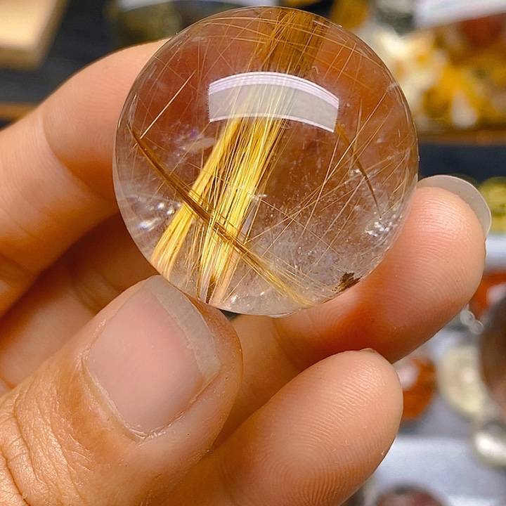 水晶天然水晶发晶球未镶嵌熙****面