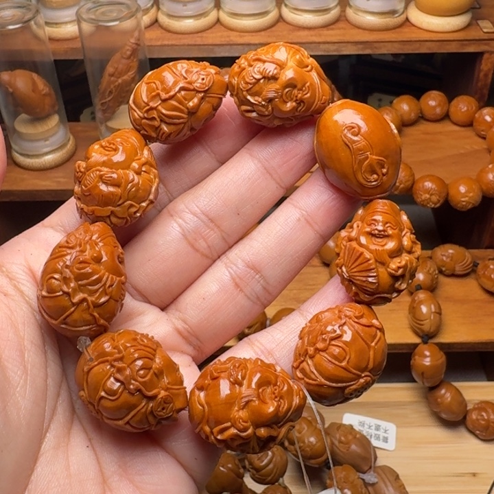 橄榄核手串/手链H**s荷叶财神手串