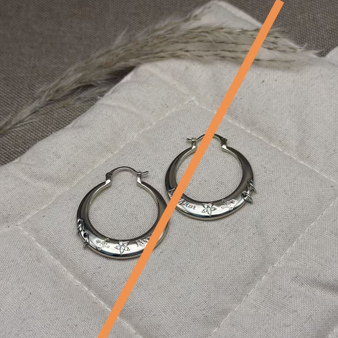 铜合金耳饰 F550浅太金色闪闪耳圈款耳饰