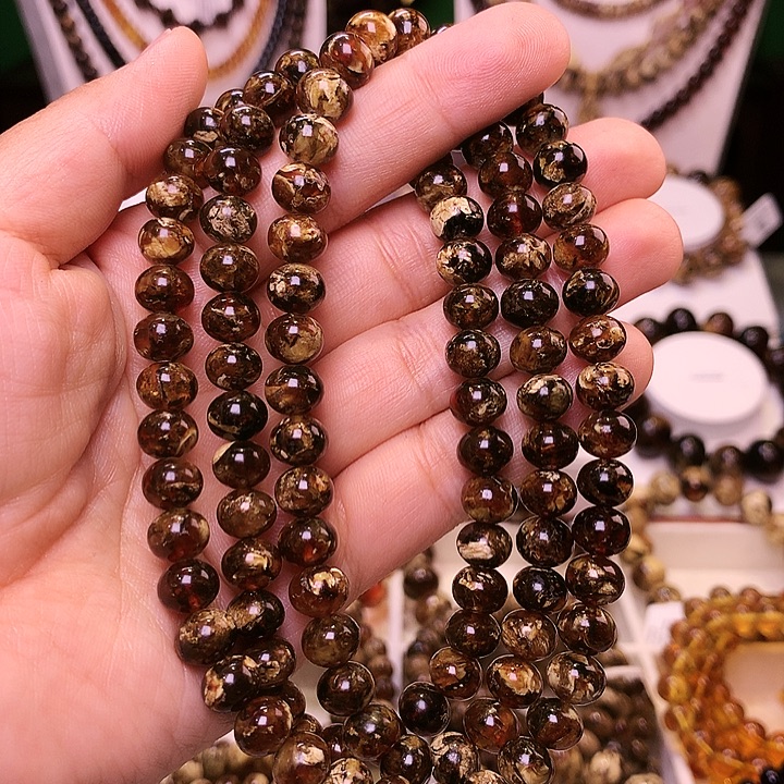 琥珀未镶嵌裸石花珀8+263