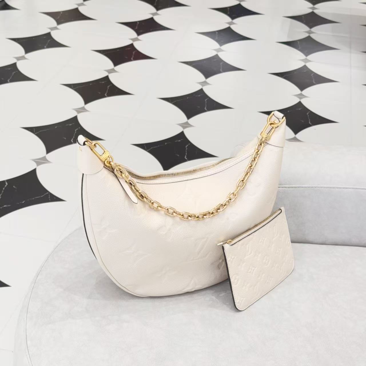 95新 LouisVuitton/路易威登 GGSLoop hobo月亮包牛皮51251020