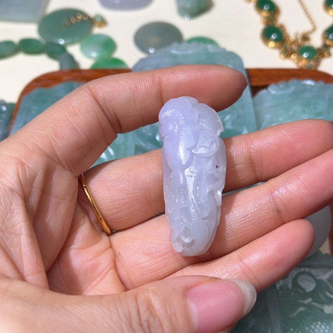 定制翡翠未镶嵌翡翠A货人生如意吊坠