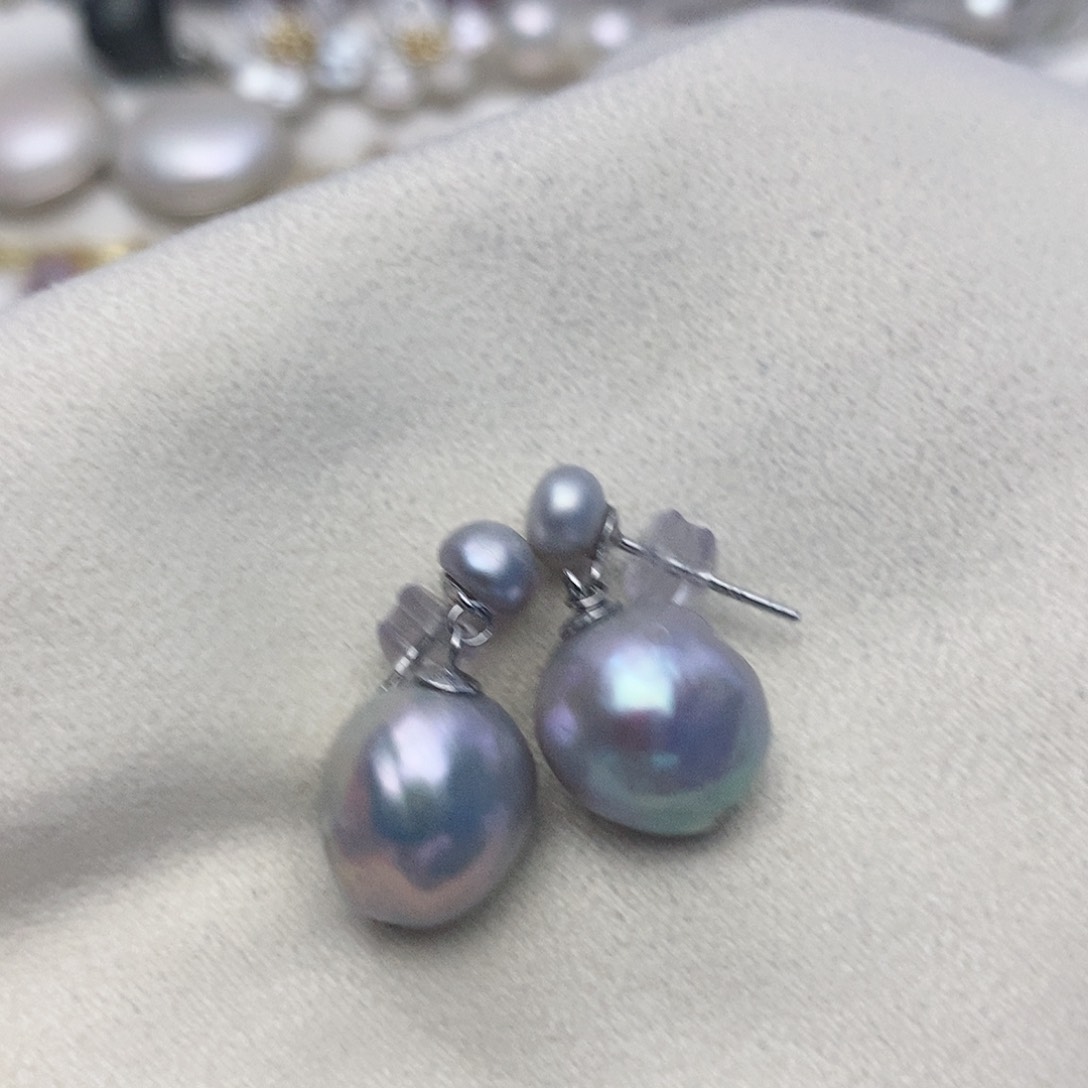 【闪购商品】淡水珍珠耳饰银S925镶嵌