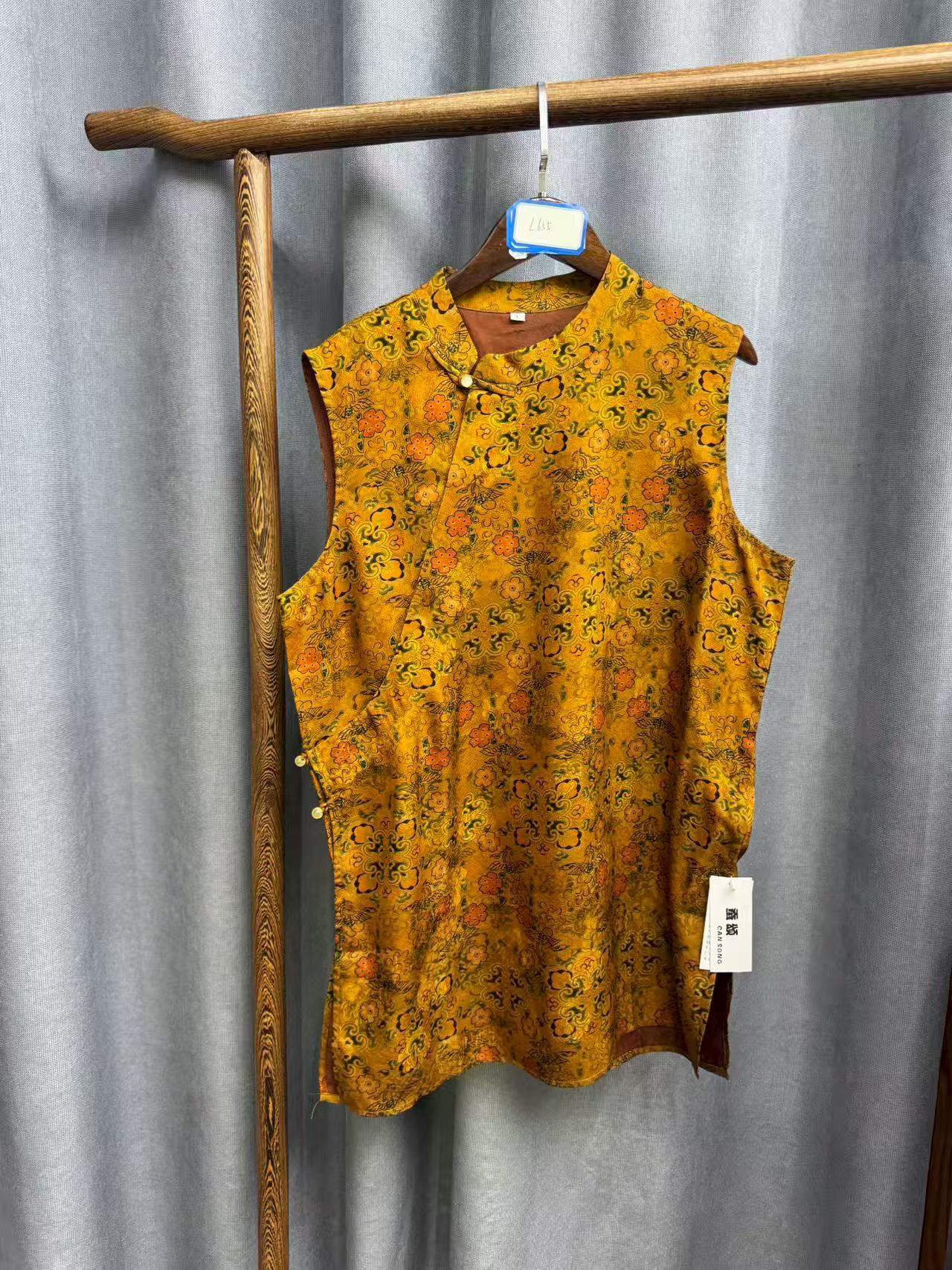 （瑕疵）夏季新款时尚简约新中式桑蚕丝奥黛提花上衣女L655