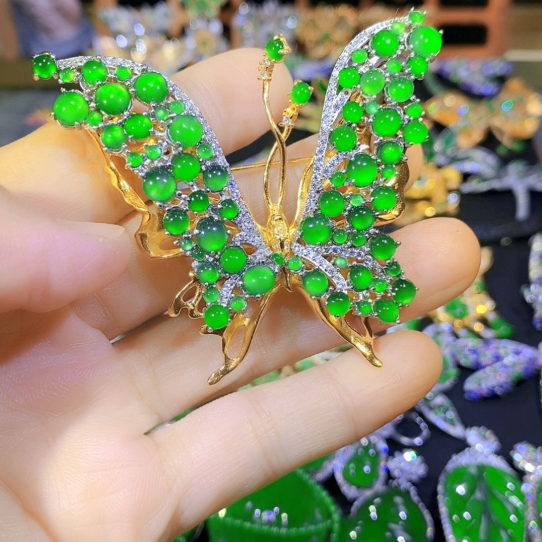 吊坠(不含链)银S925镶嵌翡翠