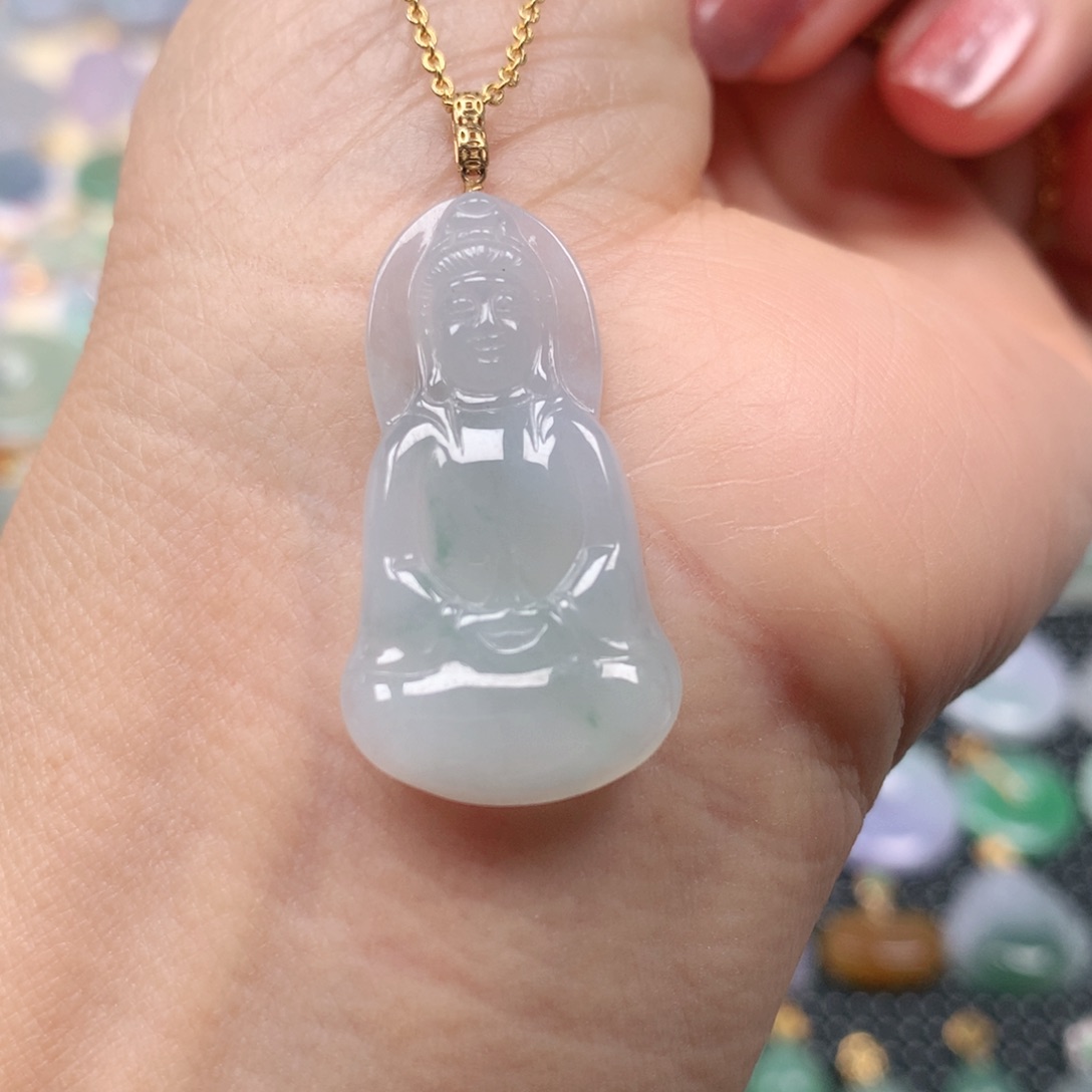 【闪购商品】翡翠吊坠(不含链)18K金镶嵌