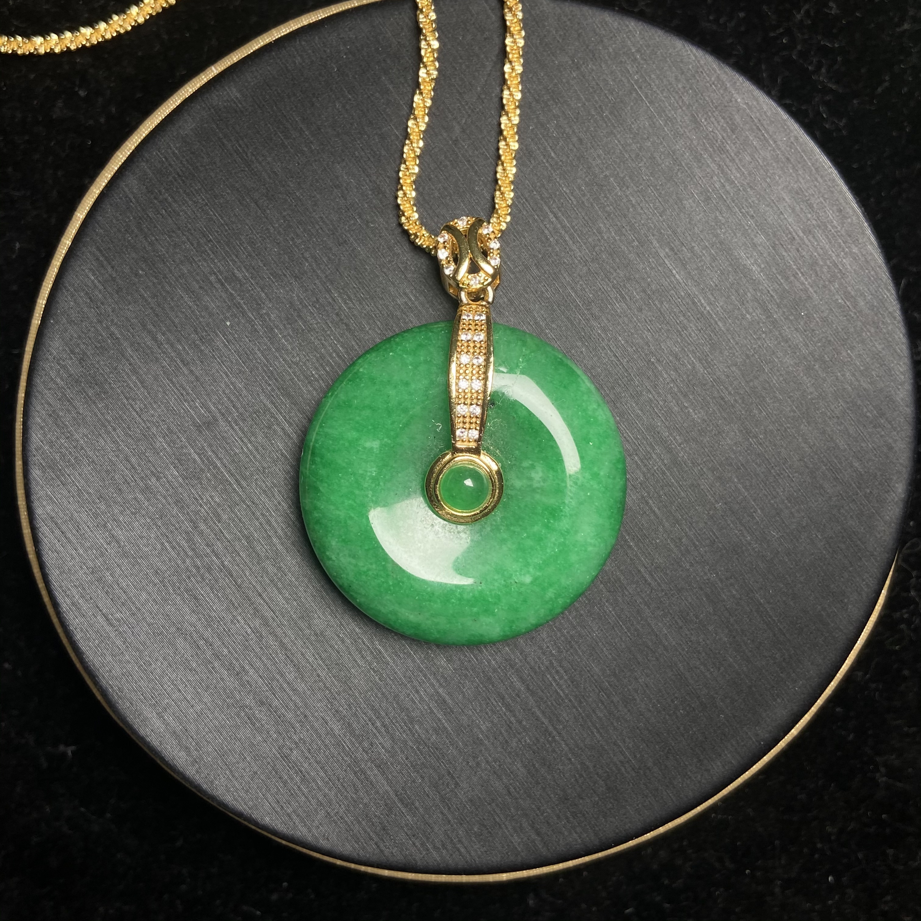 【私人订制款】缅料阳绿平安扣吊坠-19