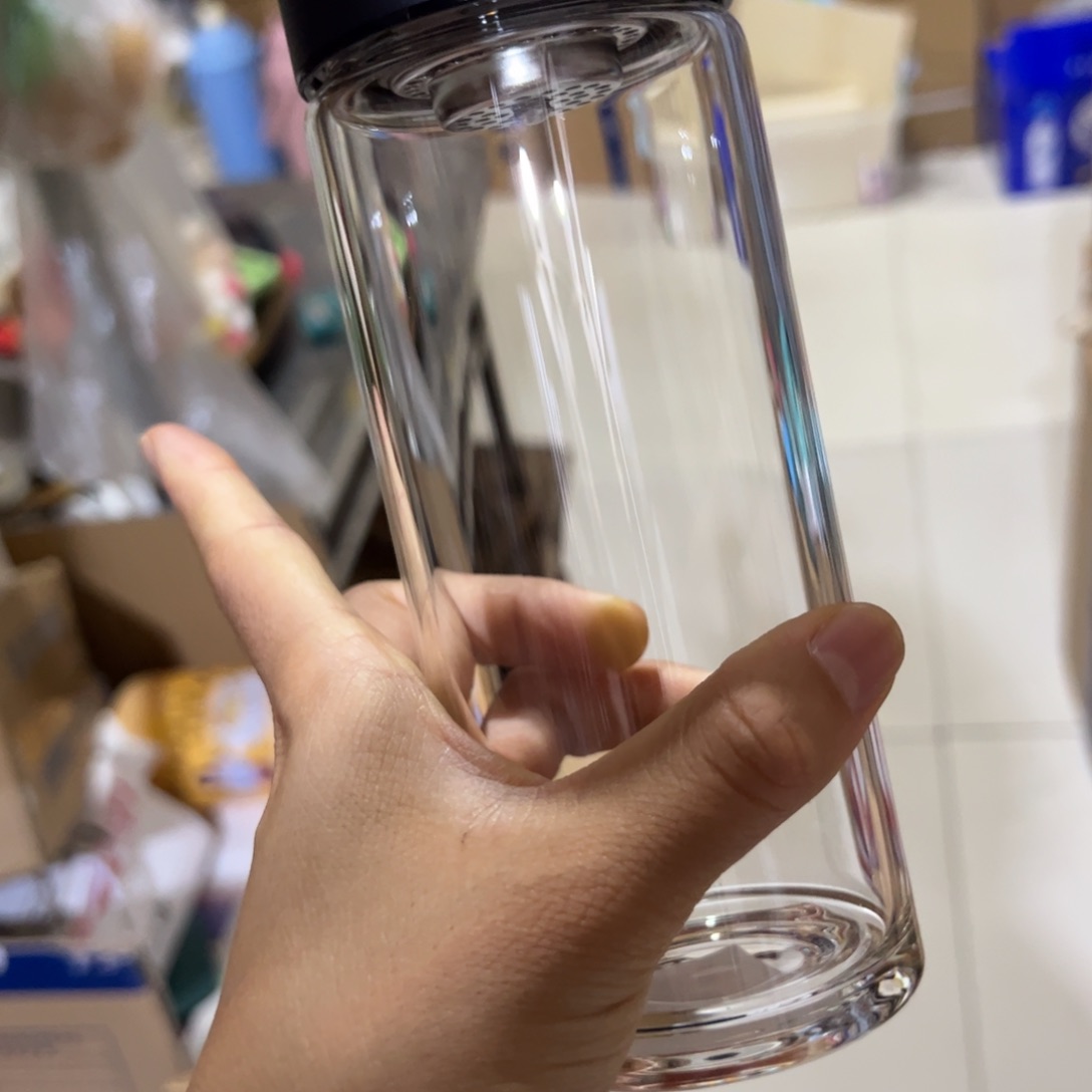 玻璃杯4104104101205黑色单层烫手玻璃杯➕杯套