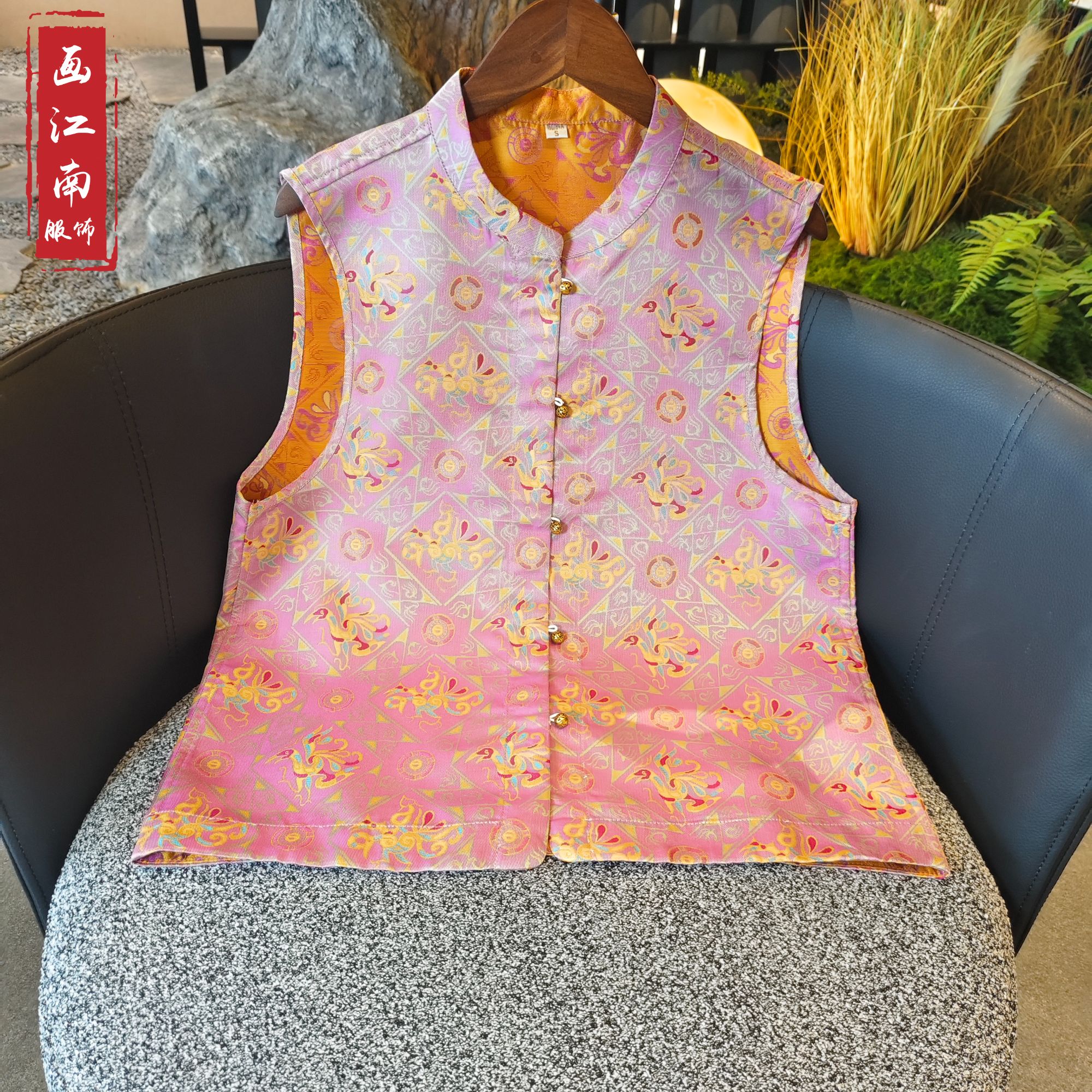 【吟鹤】双面双穿2025新款夏季马甲新中式宽松立领上衣马夹女