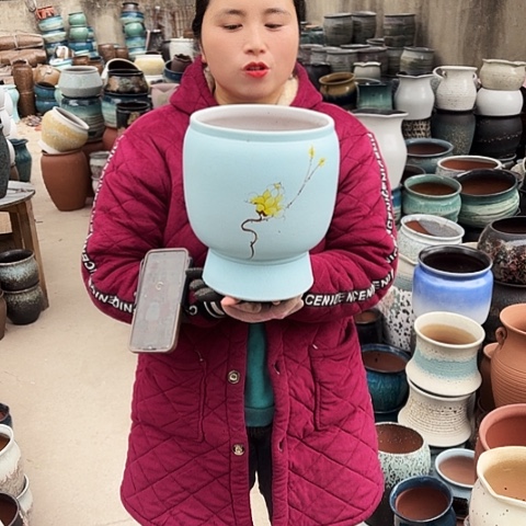 口20高25瑕疵盆子。 