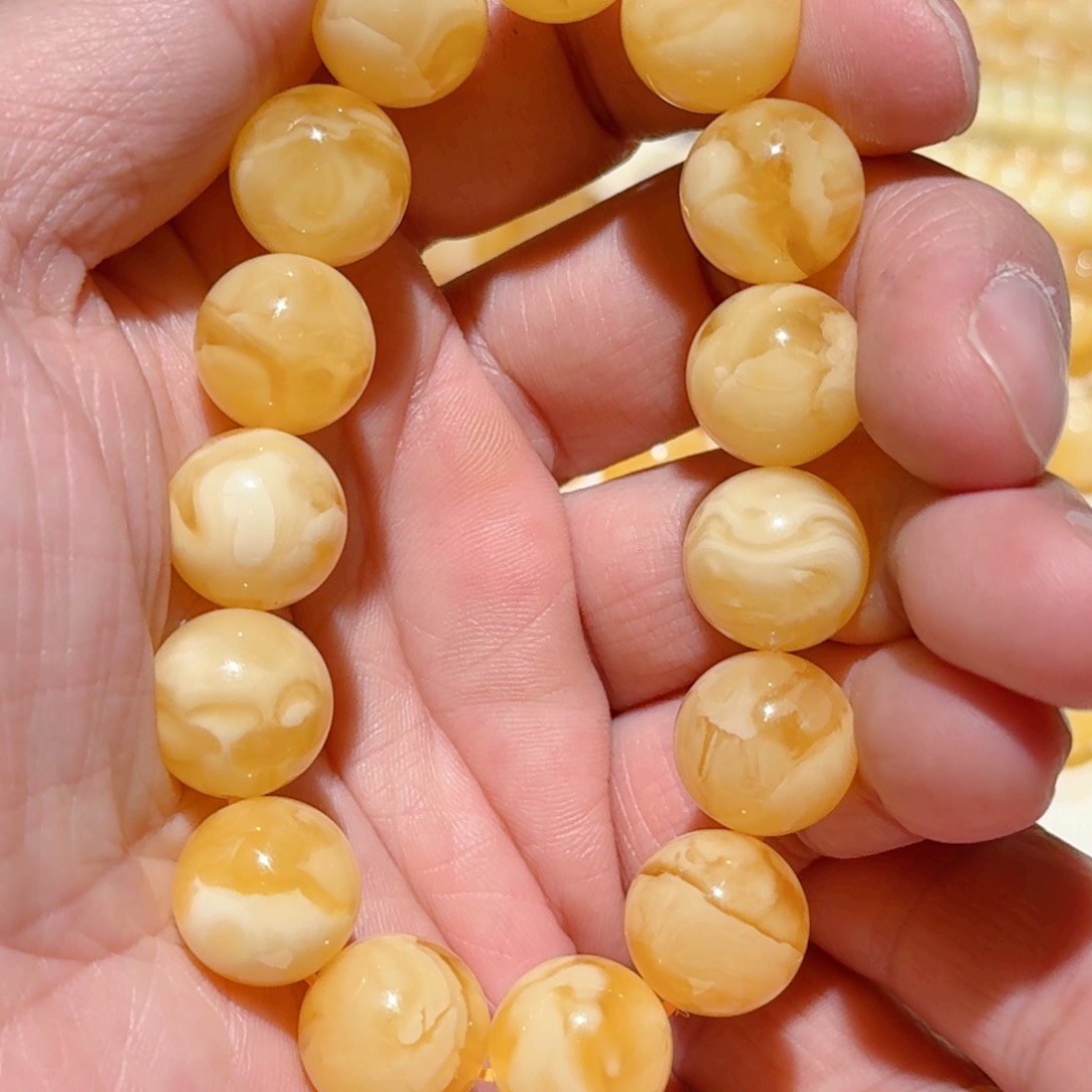 蜜蜡手链未镶嵌琥珀蜜蜡手串14mm+