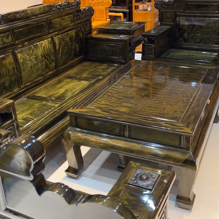 竹林**哥金丝楠木沙发4件套