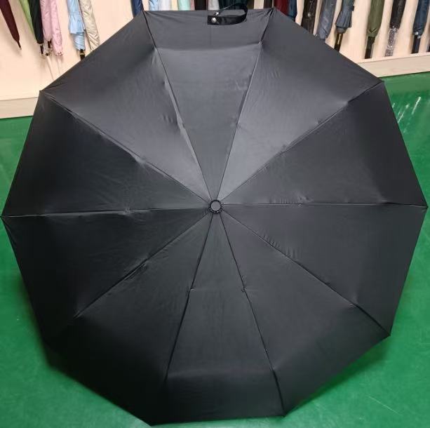 10K双伞条全自动双人晴雨两用伞020大号黑胶加固十骨