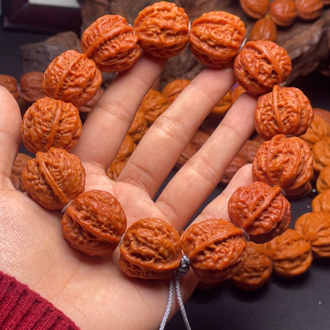 文玩核桃手串橙***叔金蟾