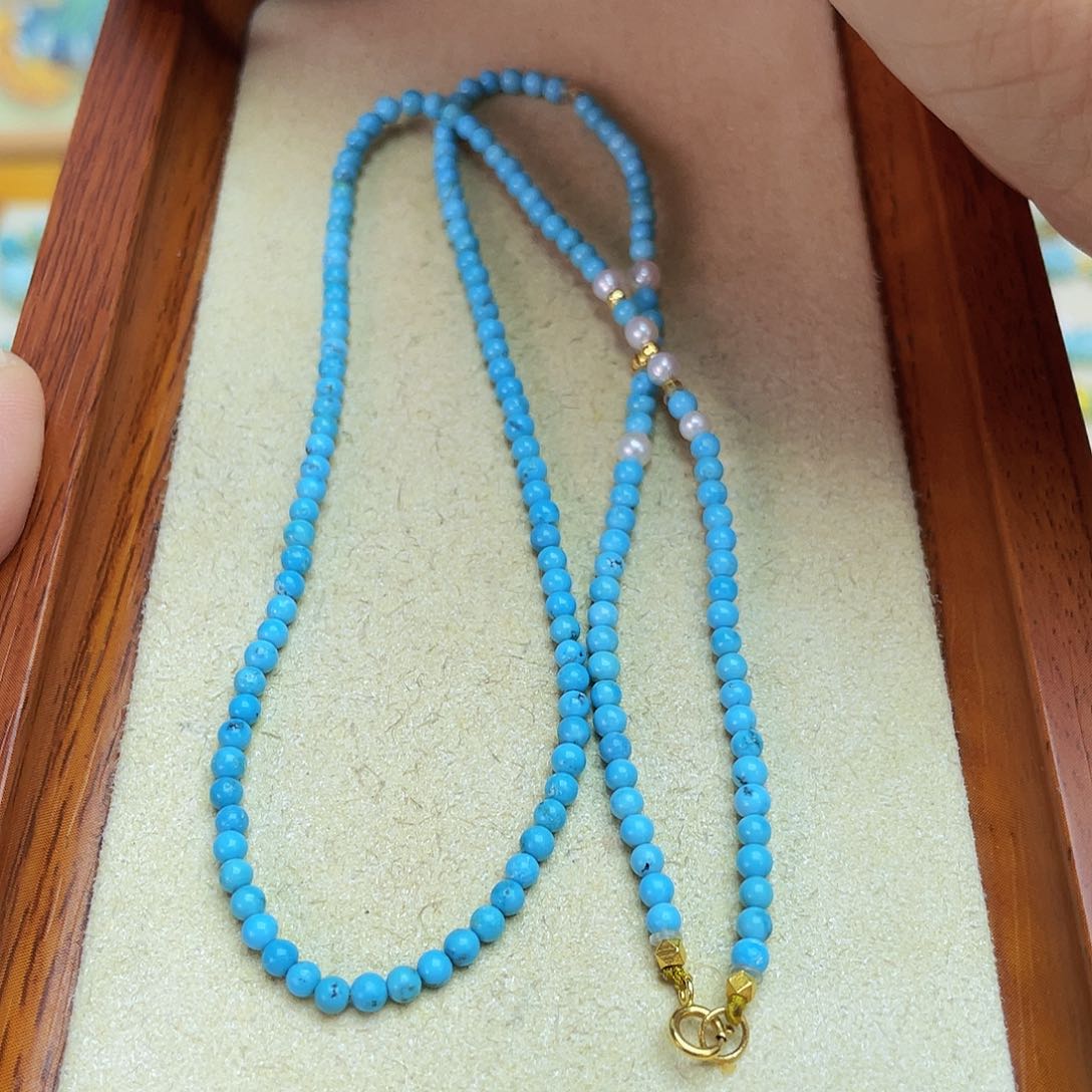 绿松石项链18K金镶嵌