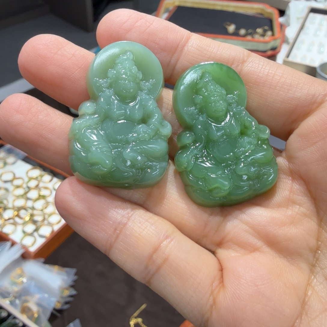和田玉未镶嵌颈饰俄碧粉青粉绿TZ多样性拍一发一