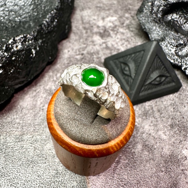 深岩之洲 Stratum 冰阳绿山岩系戒指 天然缅甸翡翠 贡山商店