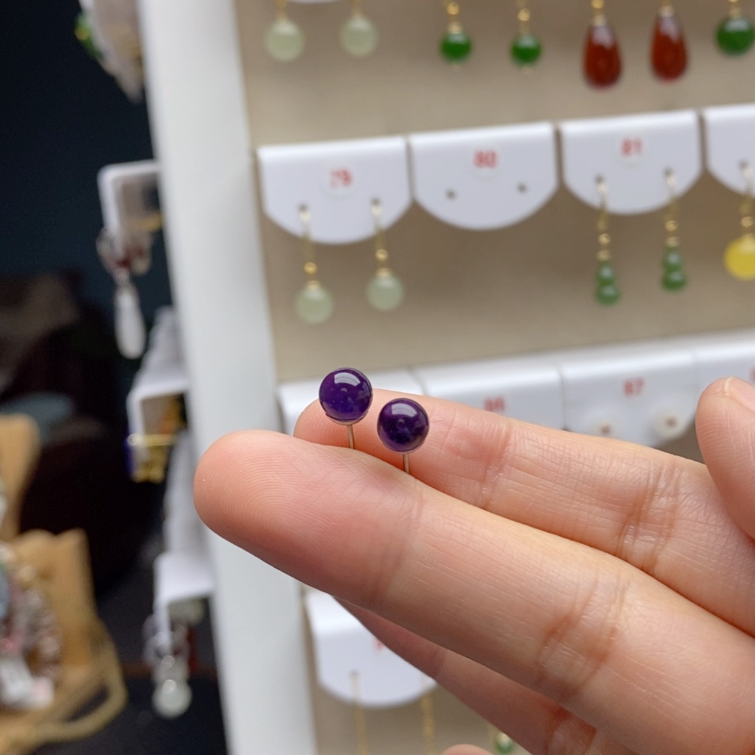 银S925镶嵌耳饰紫晶