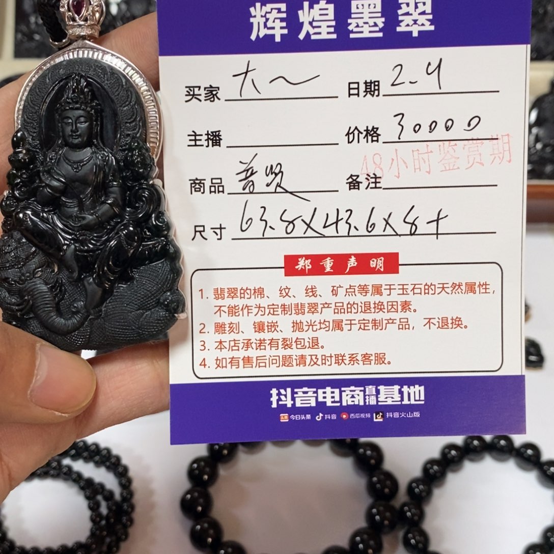 翡翠吊坠(赠链)未镶嵌大**形