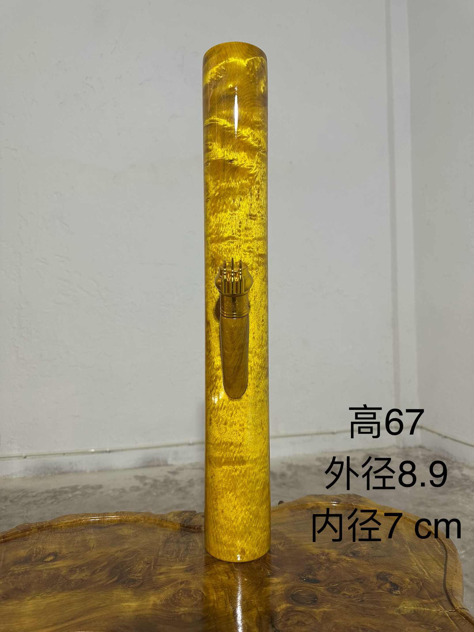 10号缅甸进口黄金樟水玻纹咽筒 纯手工 老料 