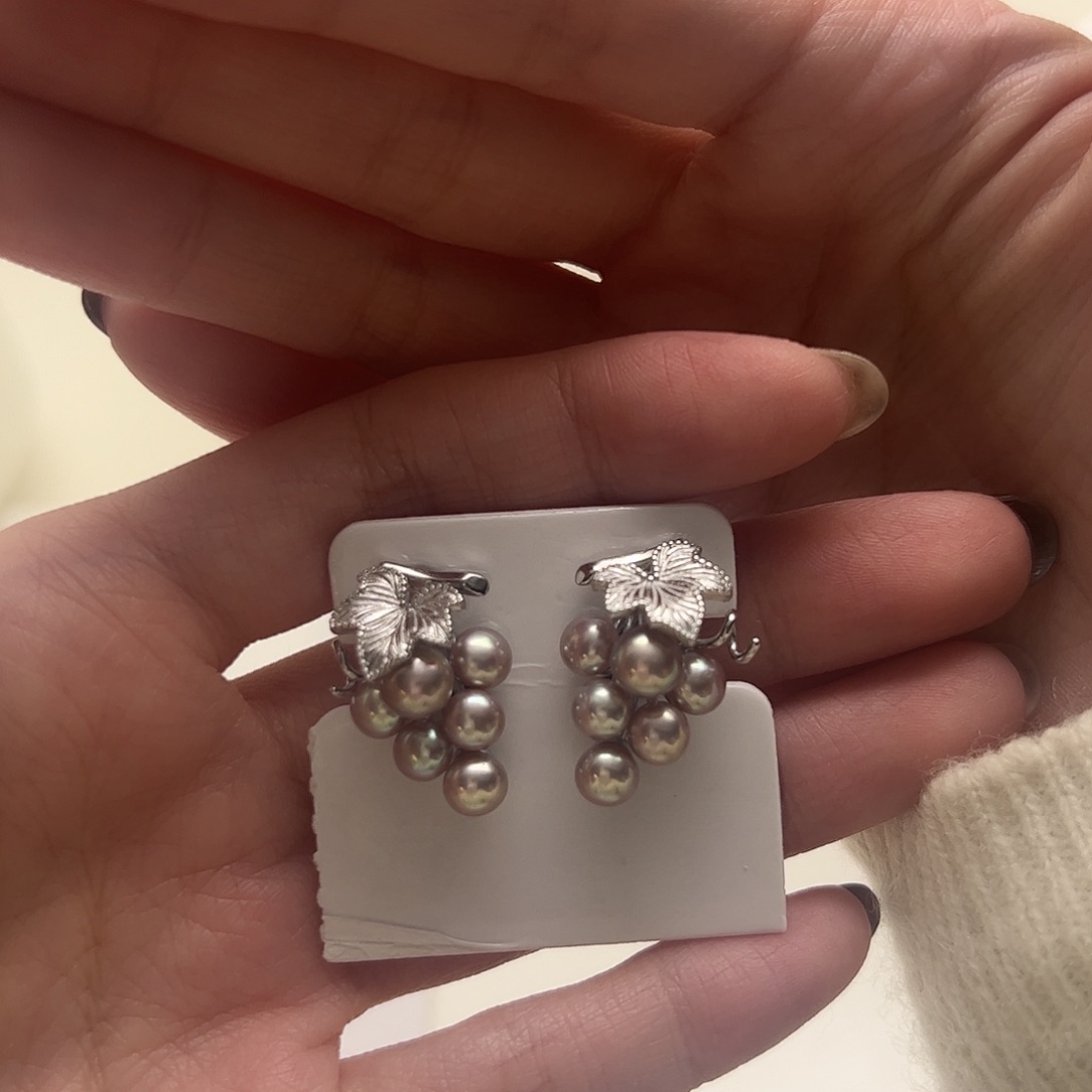 l***y银S925镶嵌淡水珍珠紫葡萄紫葡萄紫葡萄