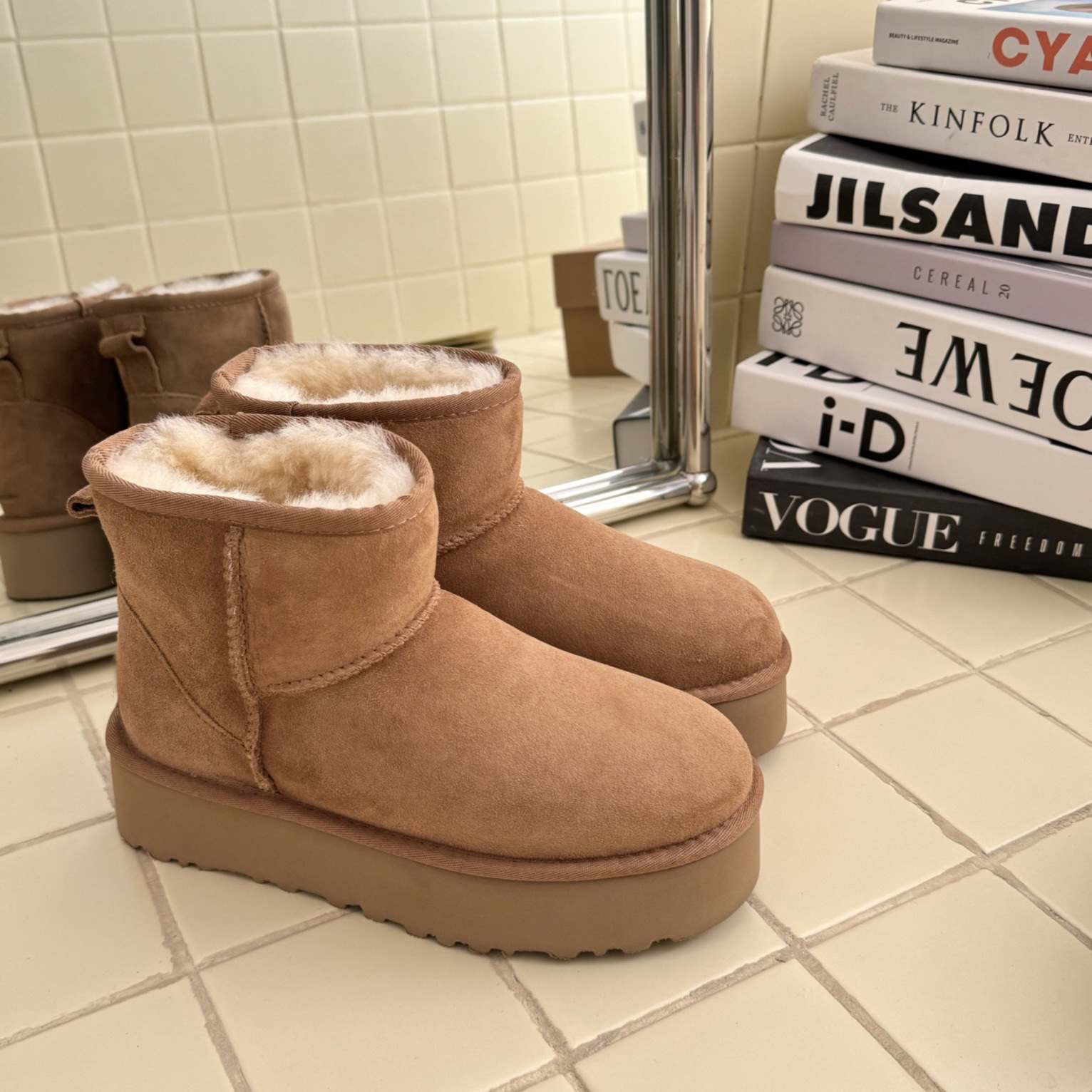 冬雨【厚底筒高12厘米】5854桑坡羊皮毛一体冬季加厚加绒保暖雪地靴