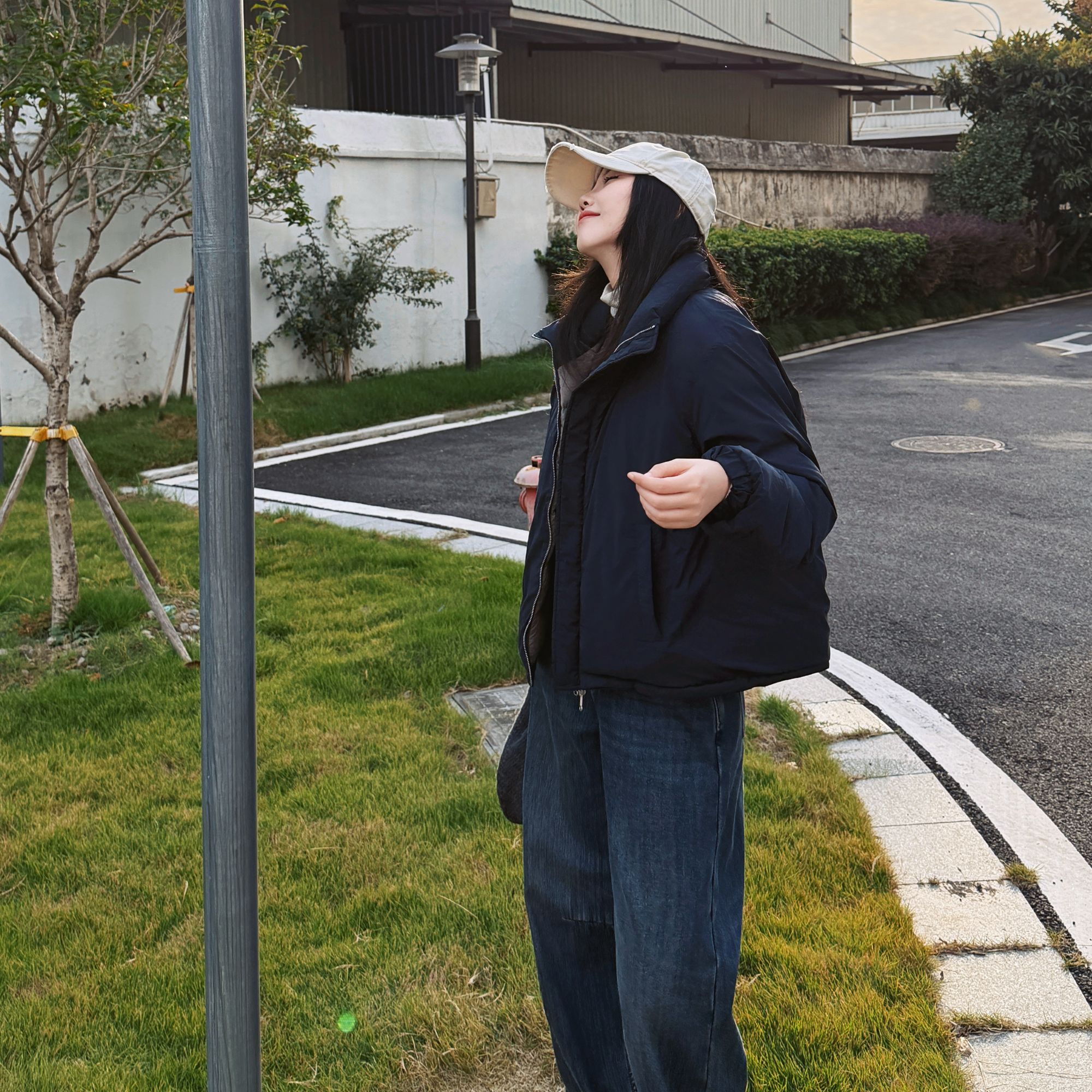 【双面穿羽绒】时尚小众设计感保暖立领撞色羽绒服-M25412313