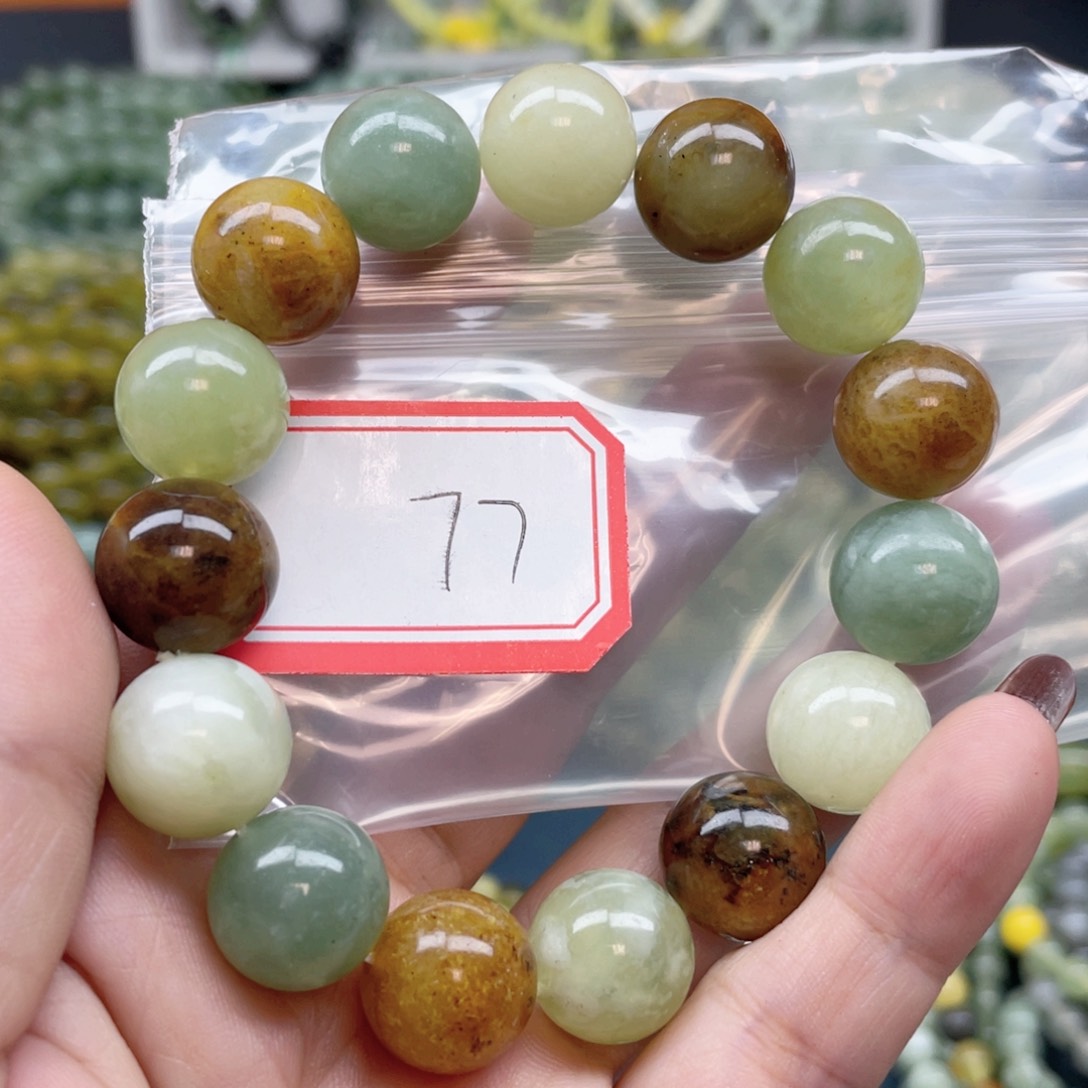 未镶嵌蛇纹石玉手串