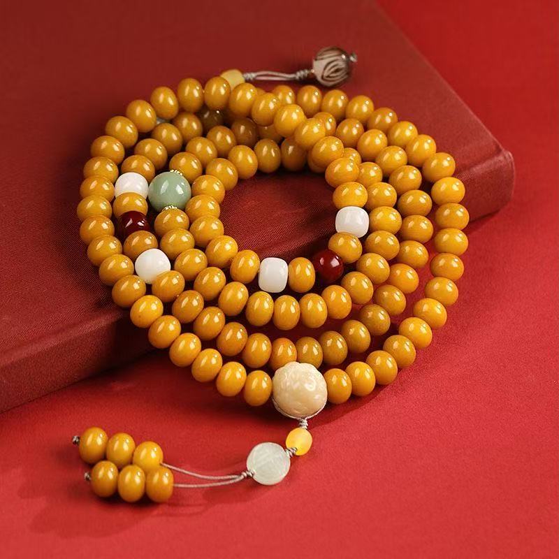 菩提根手串108颗佛珠手链简约款天然菩提文玩手串多圈项链