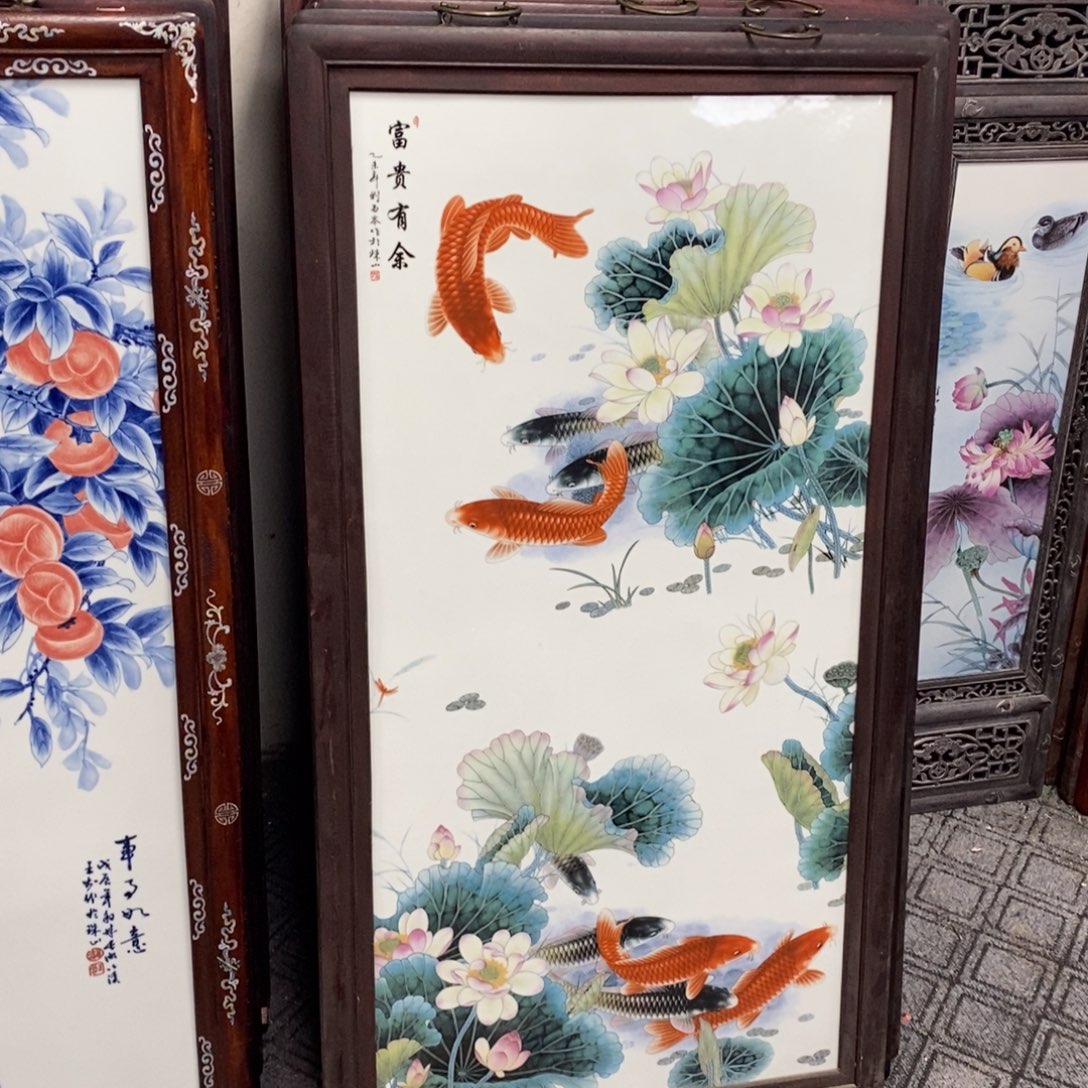 瓷片1.2*66*1景德镇瓷板画柴窑烧制