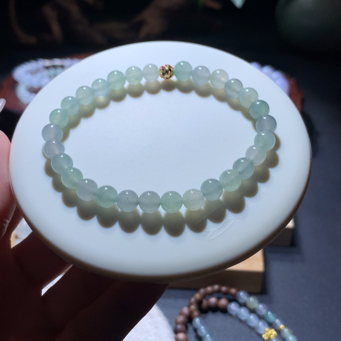 未镶嵌手链翡翠福利珠串卡6有瑕疵