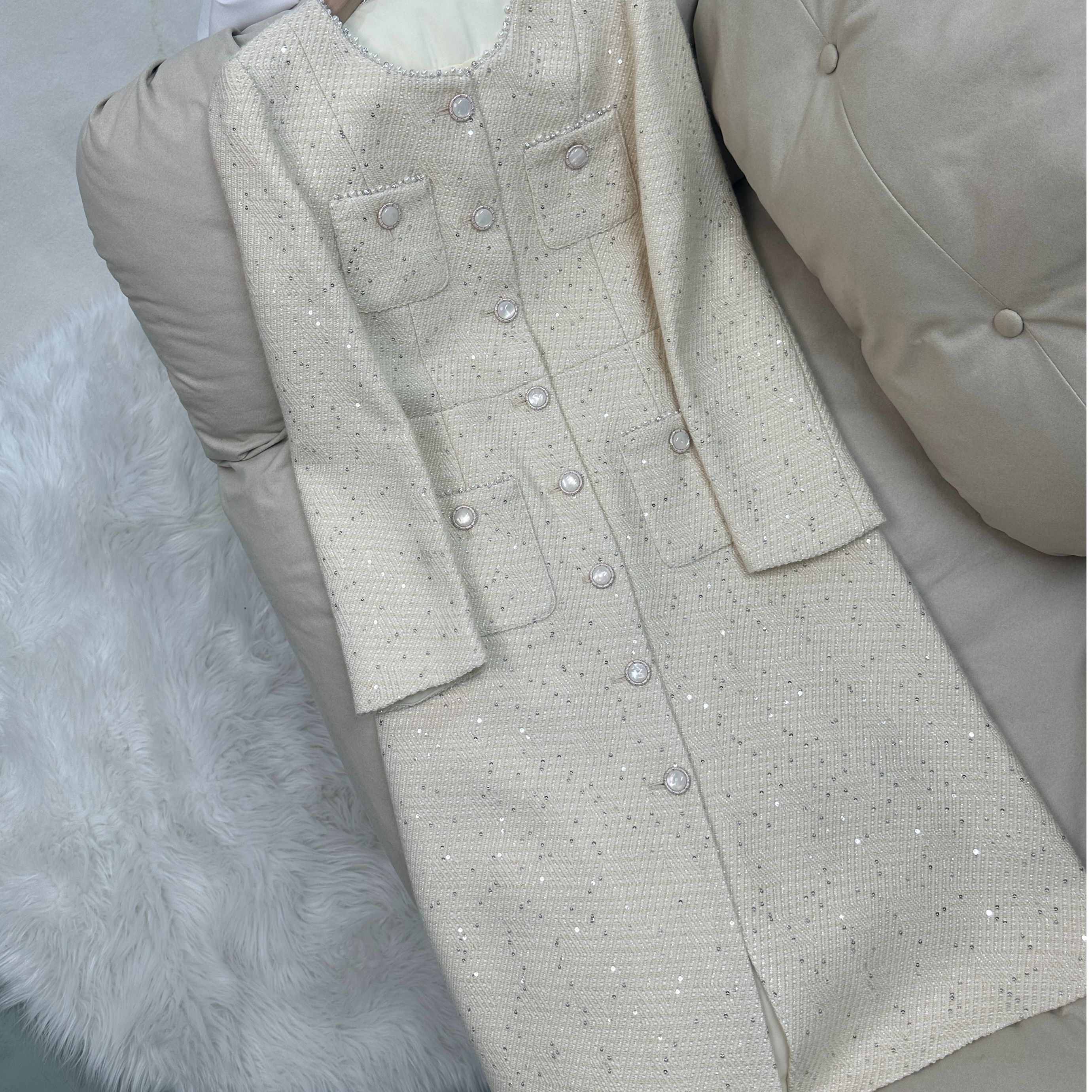 小香风长袖连衣裙 70639