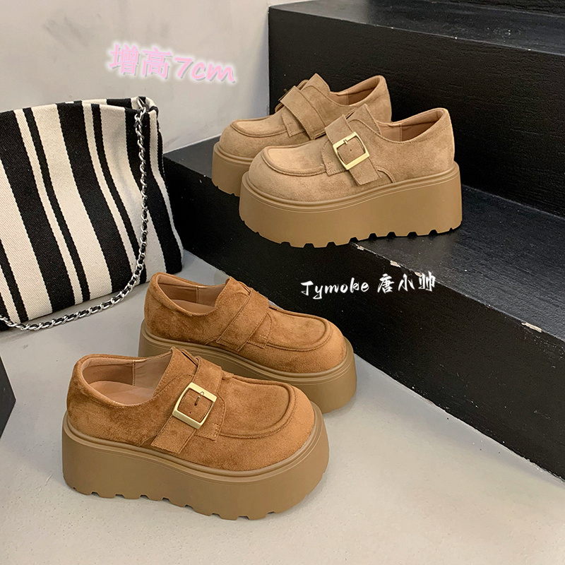 唐小帅推荐~增高7cm厚底玛丽珍博肯鞋单鞋女乐福鞋韩版女鞋