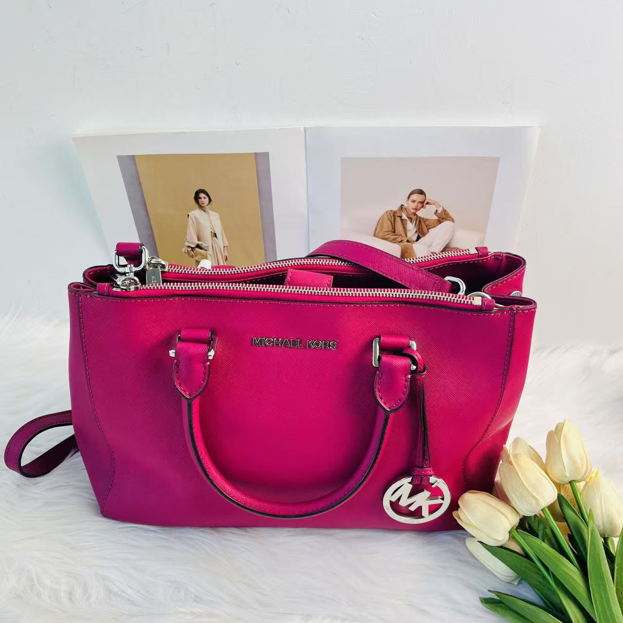 95新 MICHAEL KORS/迈克高仕 迈克高仕梅紫色单肩包