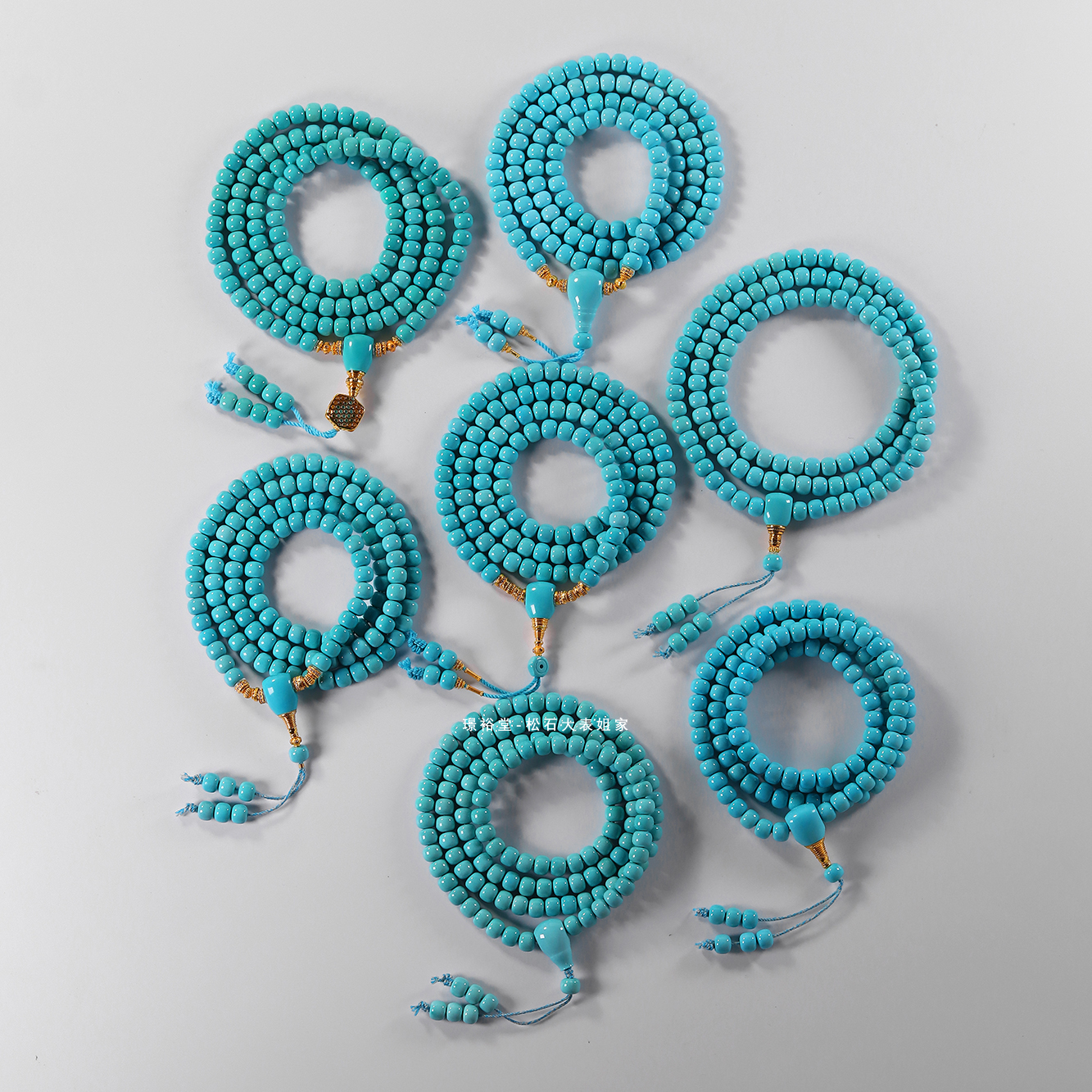 【松石大表姐】星宸大海系列鼎及原色玉化绿松石老型佛珠长链