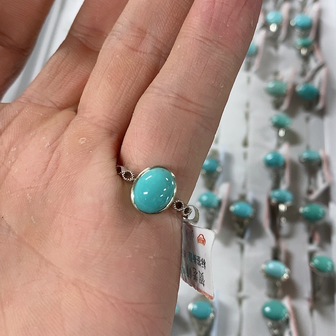 绿松石珠宝奇石银S925镶嵌