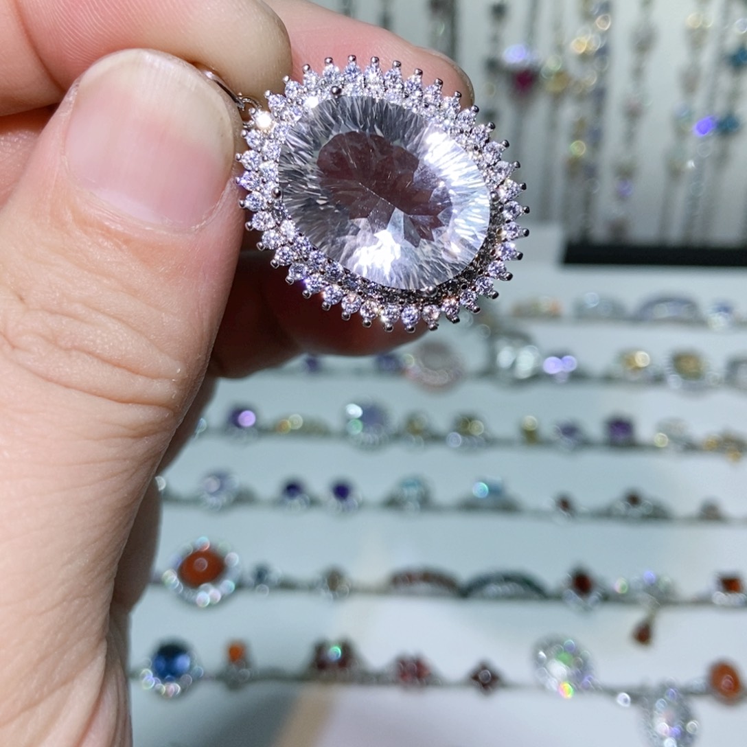 紫晶珠宝半成品银S925镶嵌