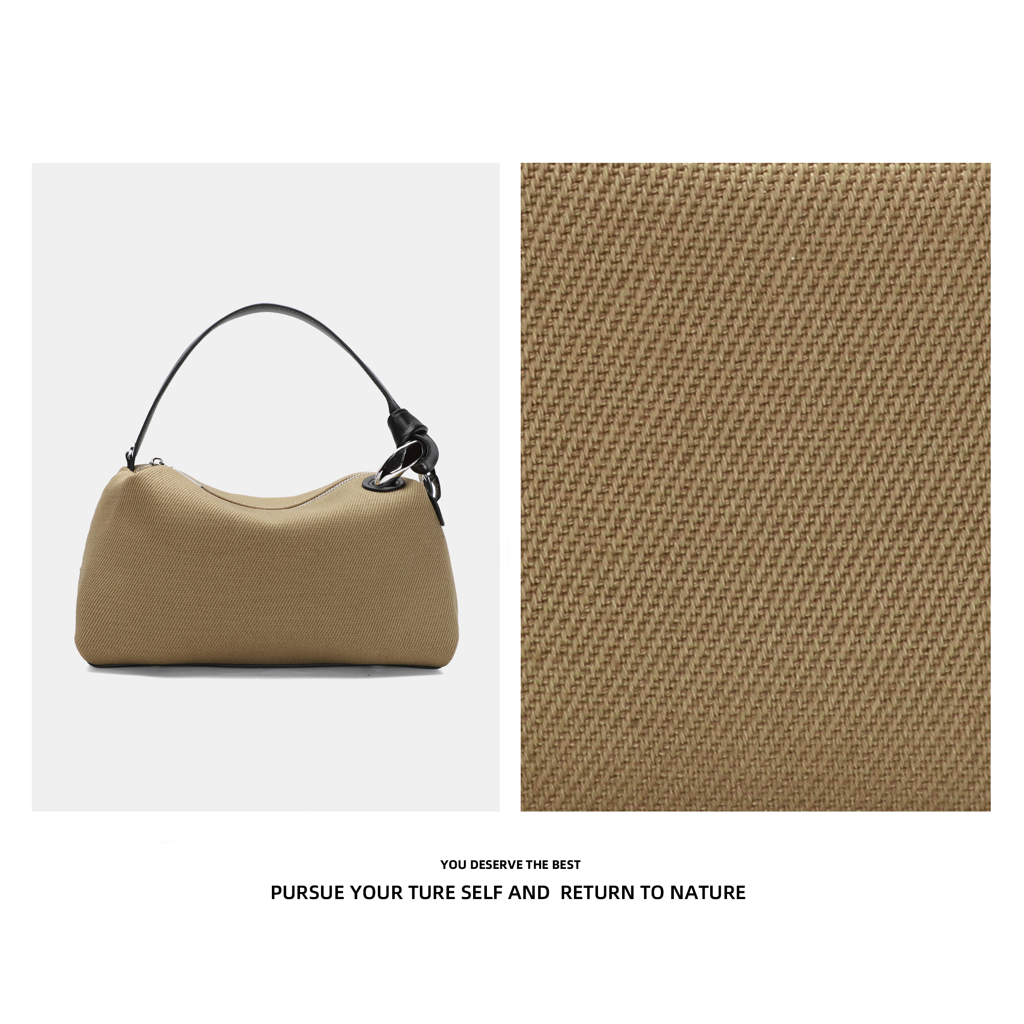 Discoverrevive法式小众帆布手提包包女时尚单肩斜挎包