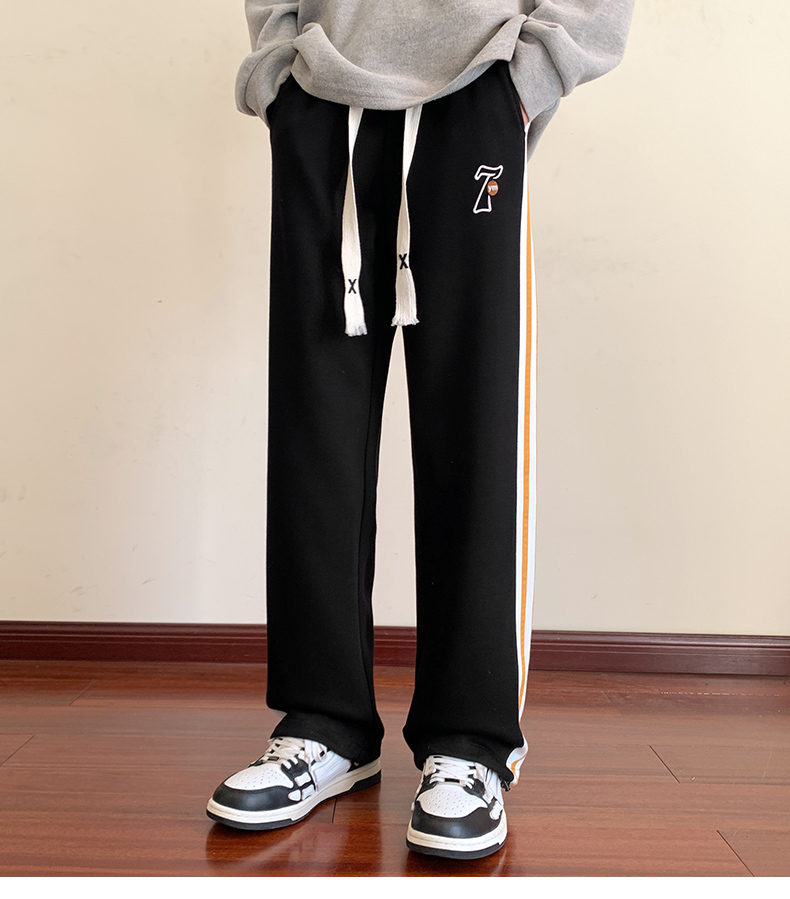 2025款ins青少年男裤学生加长款男装休闲直筒裤卫裤春秋款潮流款