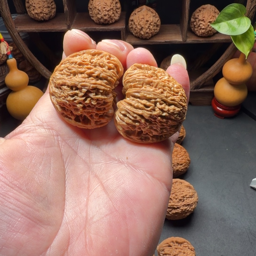 把件文玩核桃南疆石团子凹底蚂蚁拉丝尺寸42