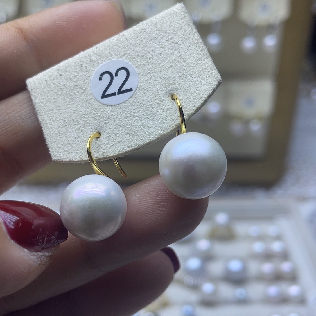 淡水珍珠耳饰银S925镶嵌