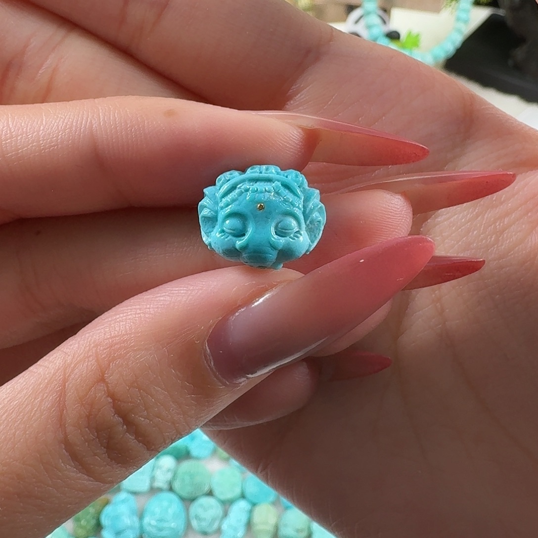 绿松石未镶嵌吊坠(不含链)象神头